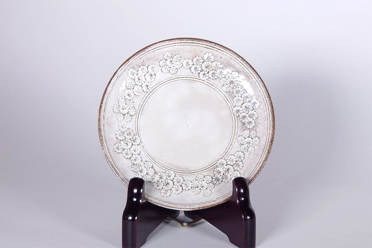 三島手花ごよみ 4寸皿