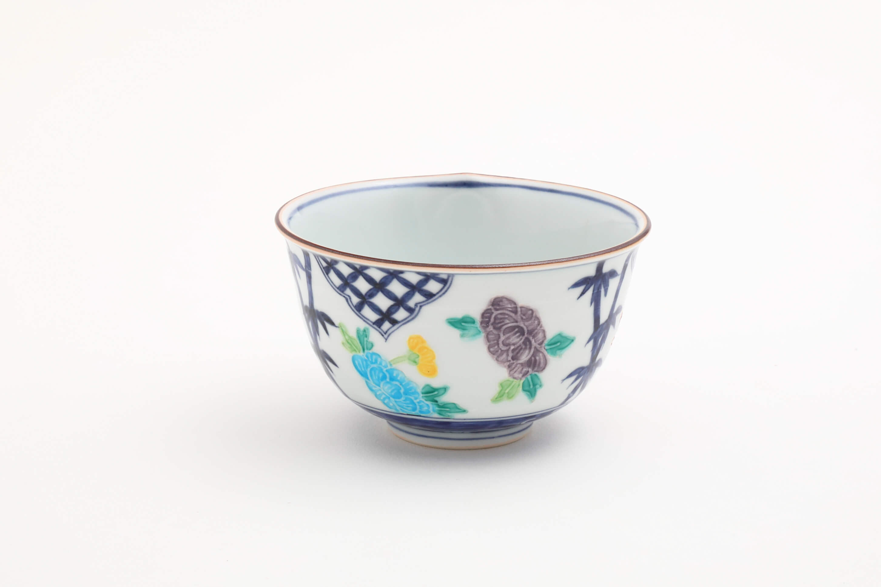 一閑人交趾草花(赤) 飯碗