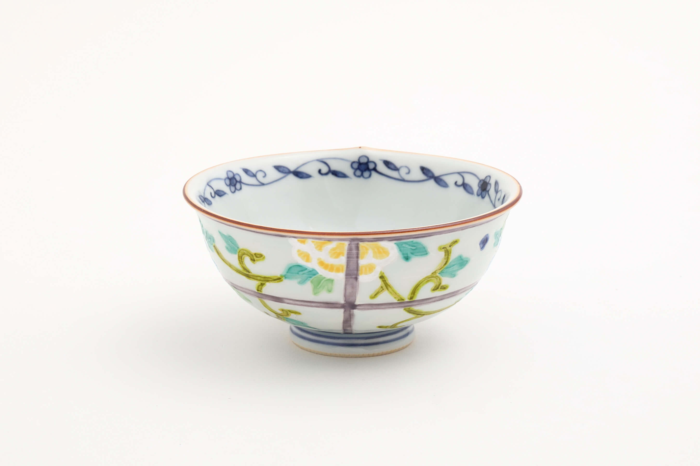 一閑人交趾牡丹(青) 飯碗