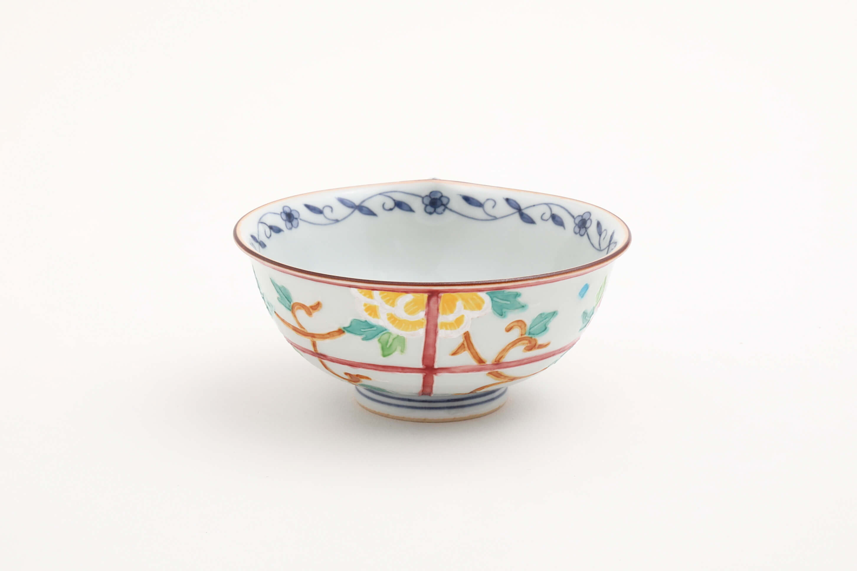 一閑人交趾牡丹(赤) 飯碗