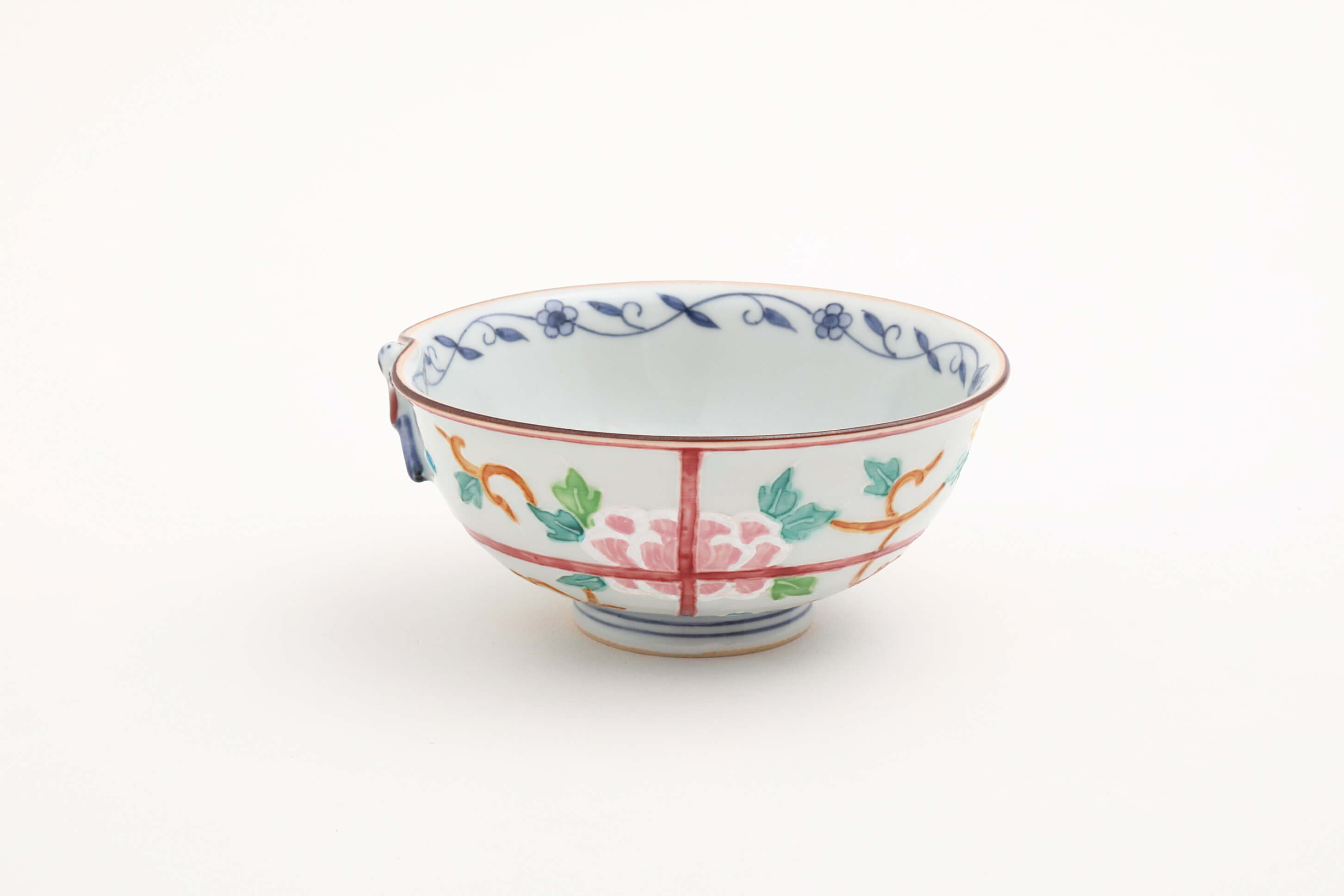 一閑人交趾牡丹(赤) 飯碗