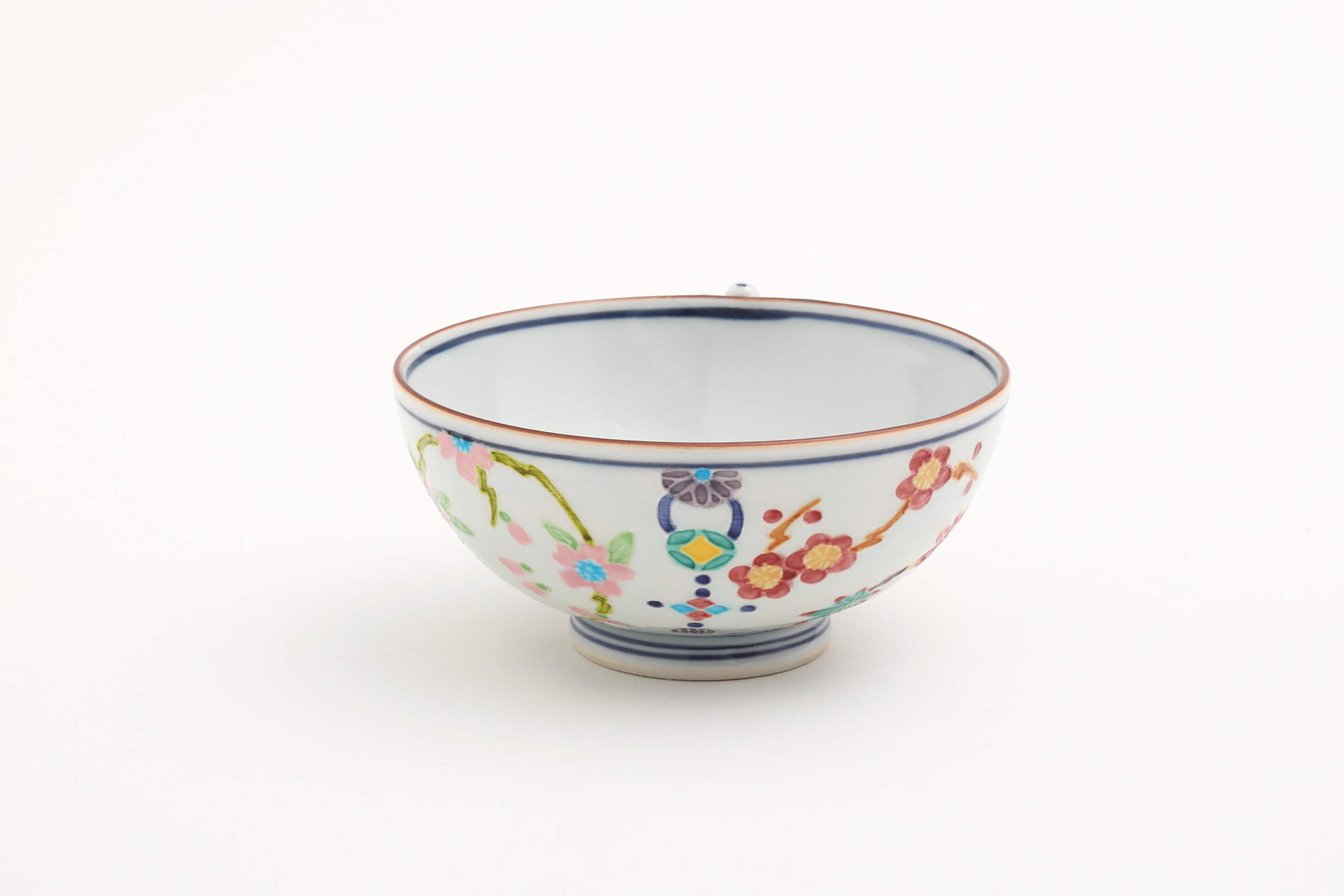 一閑人花丸紋つなぎ(青) 飯碗