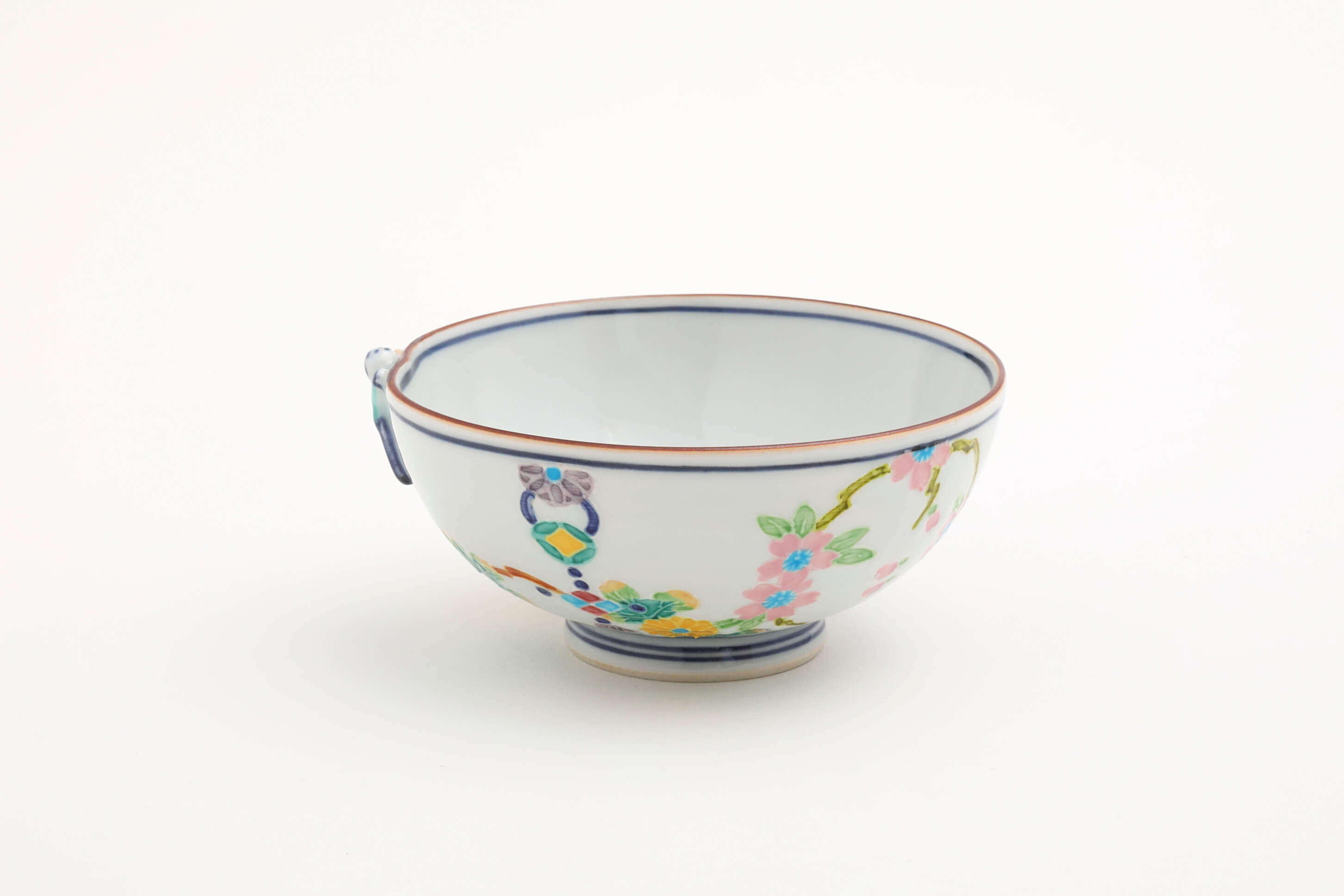 一閑人花丸紋つなぎ(青) 飯碗