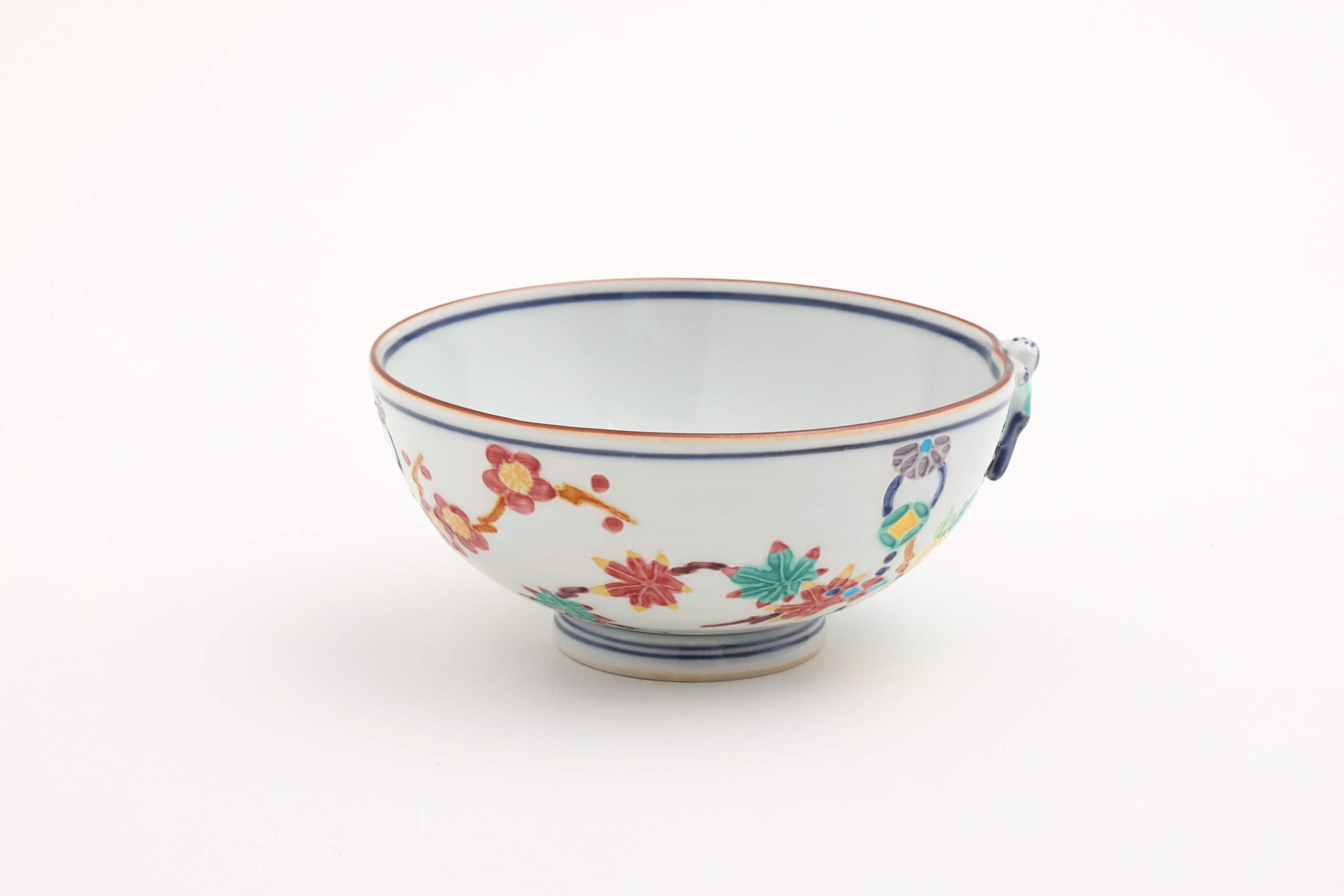 一閑人花丸紋つなぎ(青) 飯碗