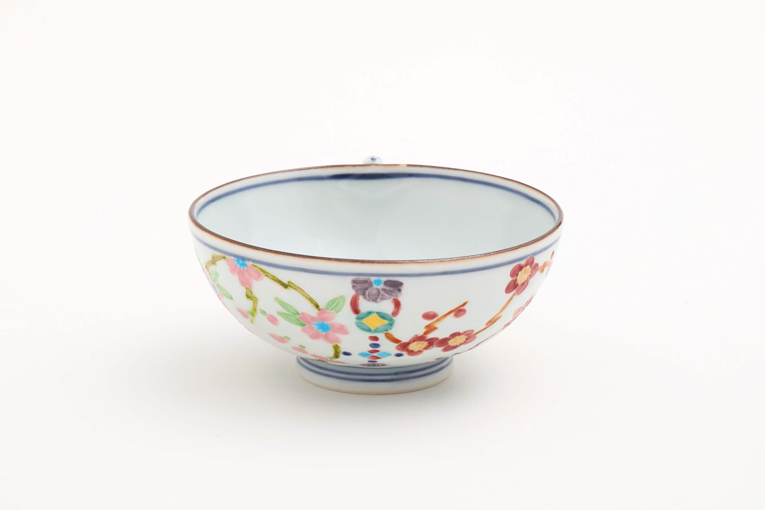 一閑人花丸紋つなぎ(赤) 飯碗