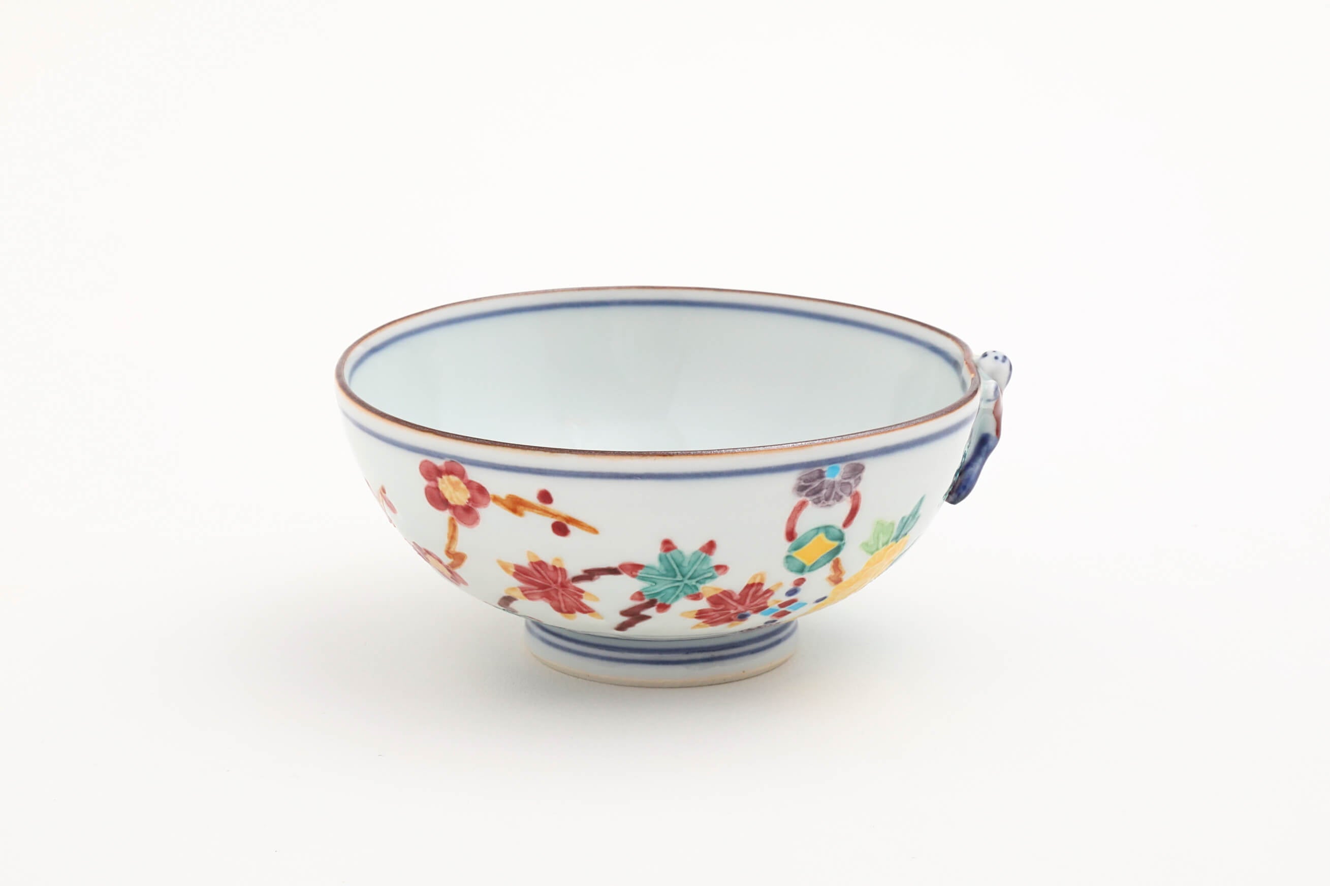 一閑人花丸紋つなぎ(赤) 飯碗