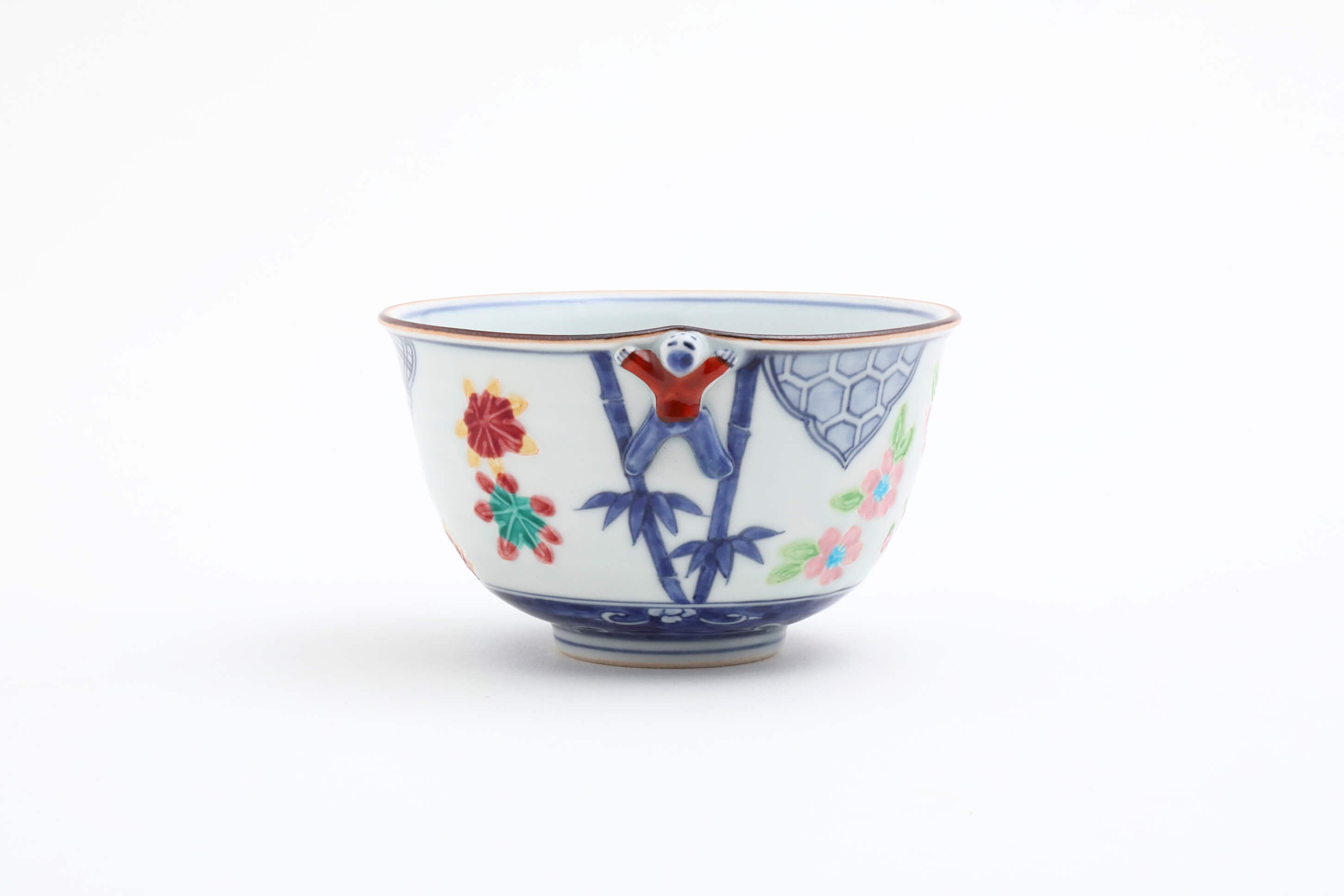 一閑人交趾草花(赤) 飯碗