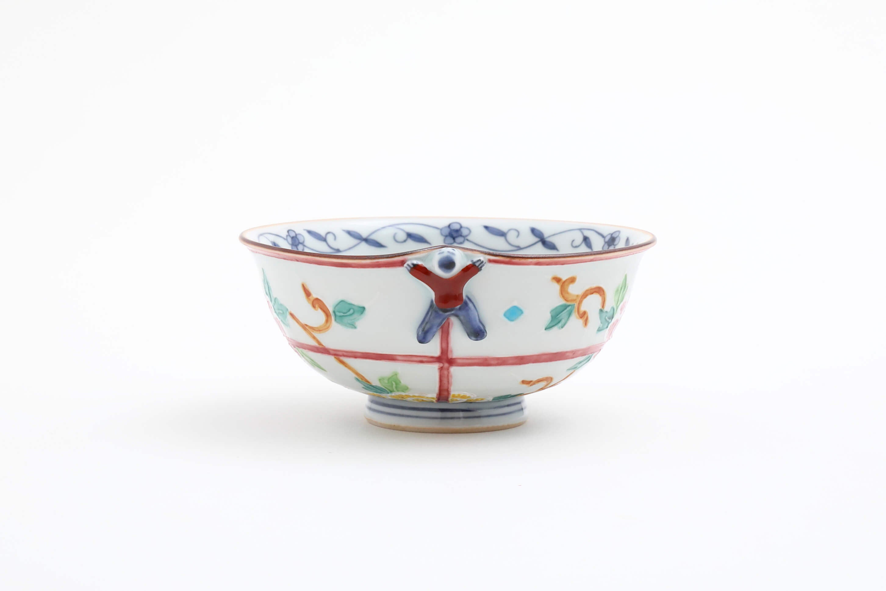 一閑人交趾牡丹(赤) 飯碗