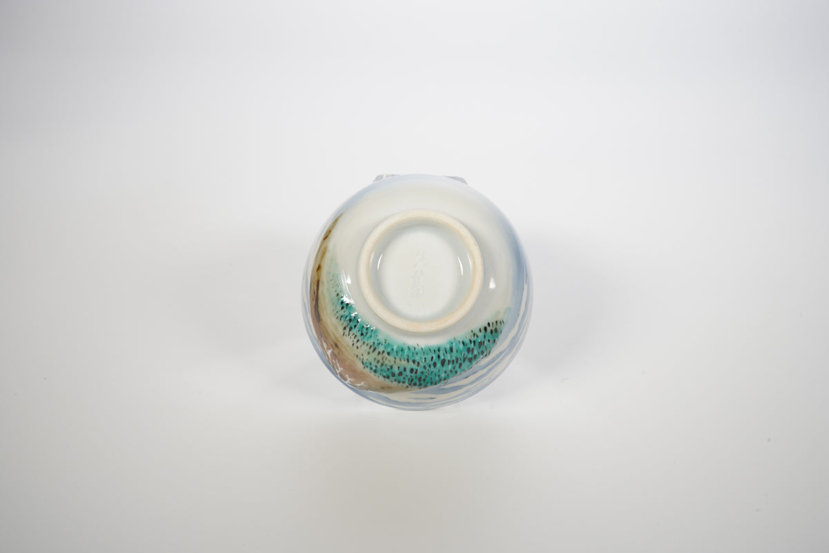 北斎写 交趾赤富士 ぐい呑【炎芸術】