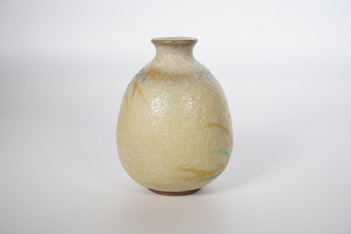 色絵金銀彩花鳥 山雀 徳利【炎芸術】