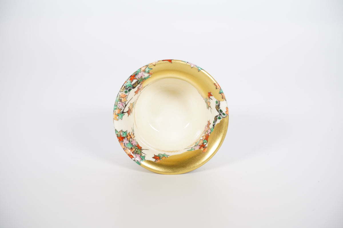 等伯写 楓図 透かしぐい呑【炎芸術】