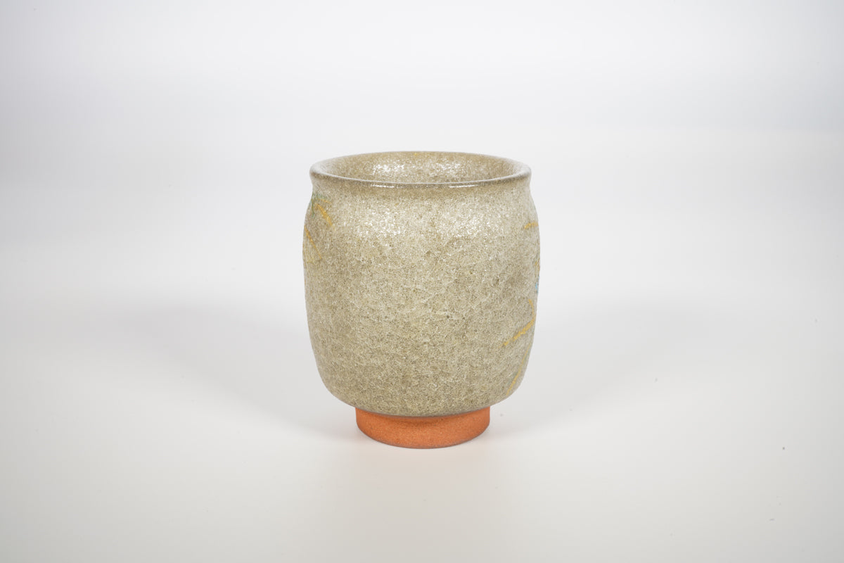 色絵金銀彩花鳥 四十雀 ぐい呑【炎芸術】