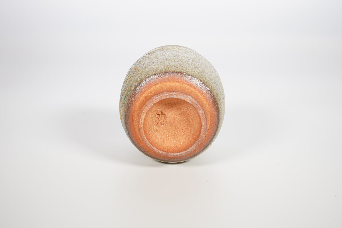 色絵金銀彩花鳥 カワセミ ぐい呑【炎芸術】