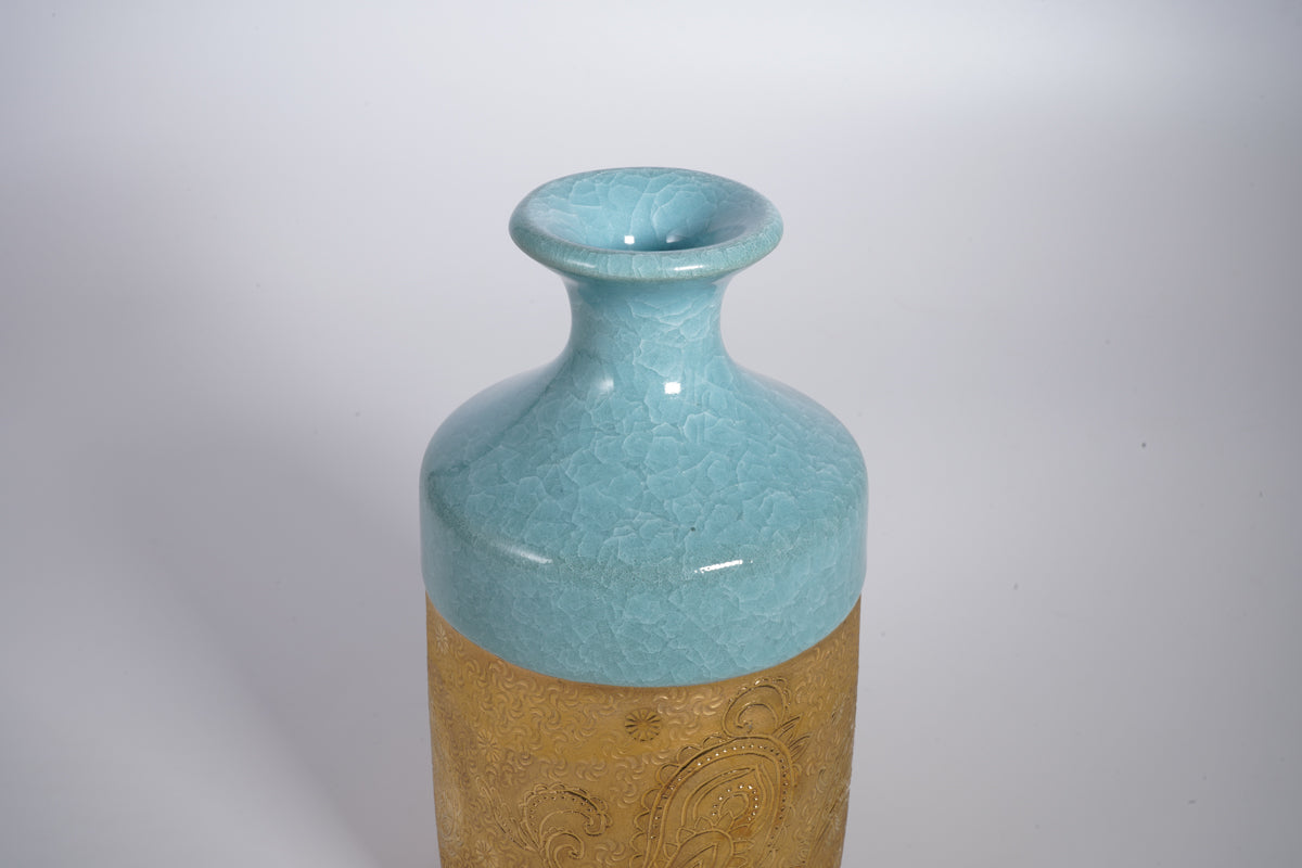 印花金彩「ペイズリー」 花瓶