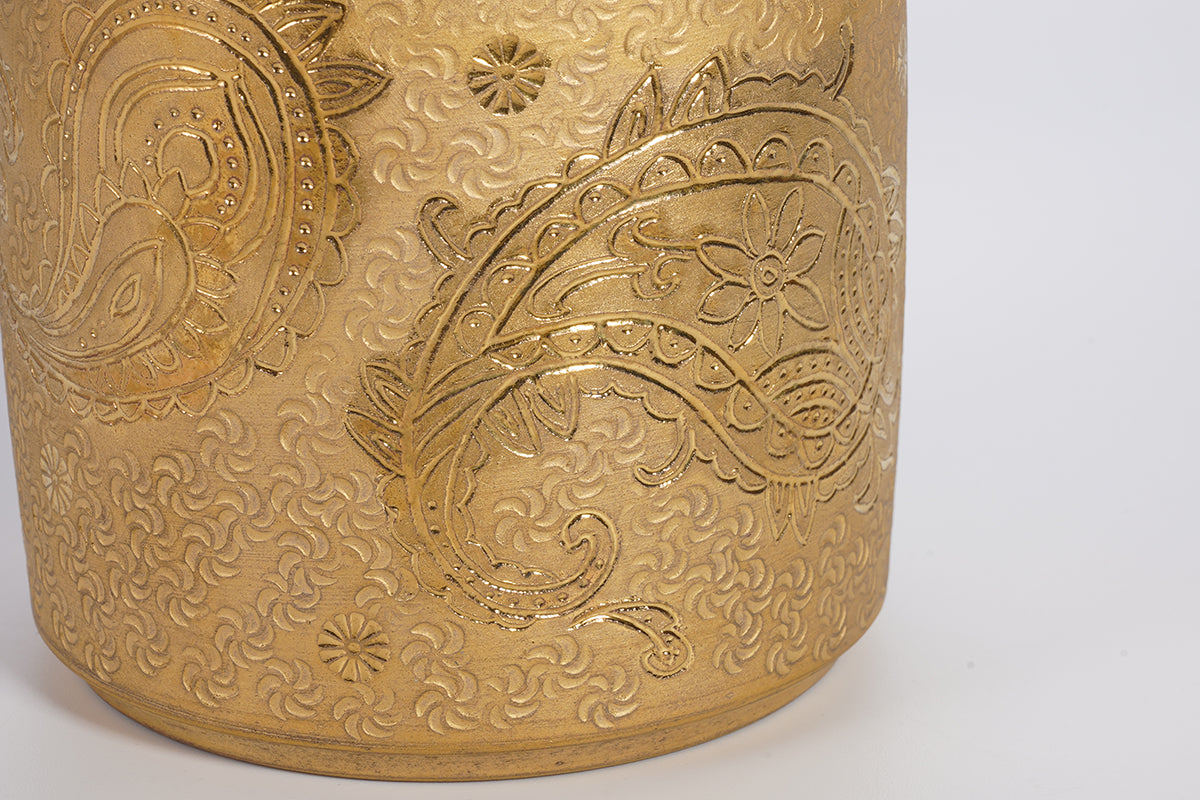 印花金彩「ペイズリー」 花瓶