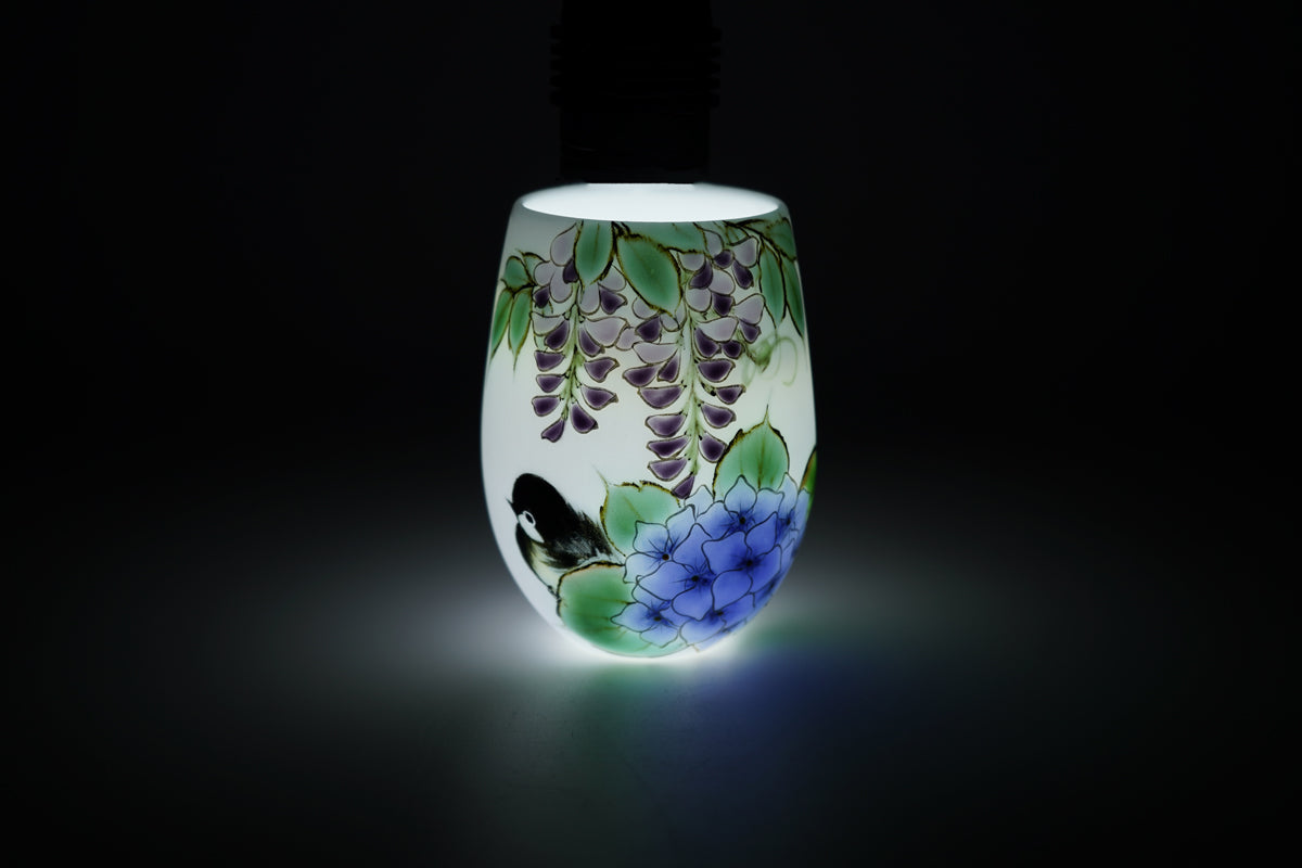 ゆうはり 花鳥図 藤と紫陽花 湯呑