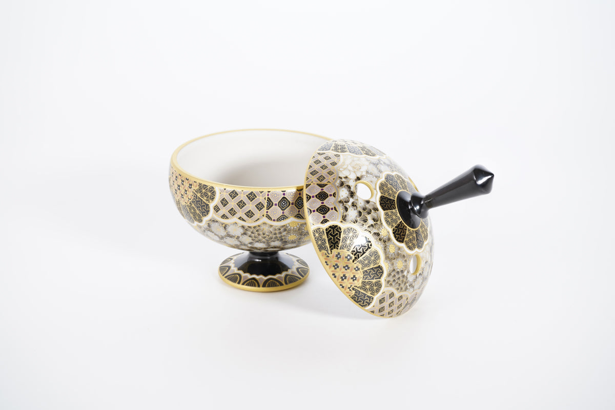 金銀彩草花小紋 香炉