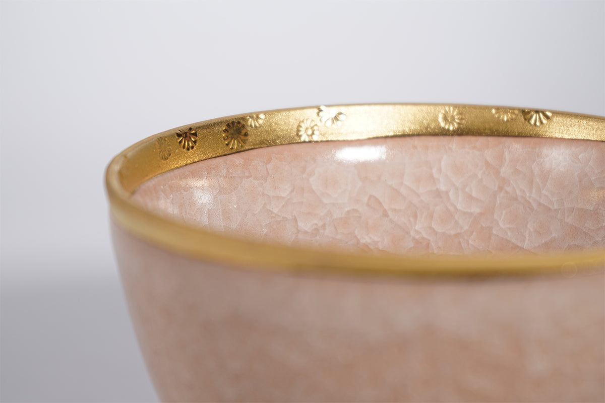 桃瓷印花金彩 抹茶碗