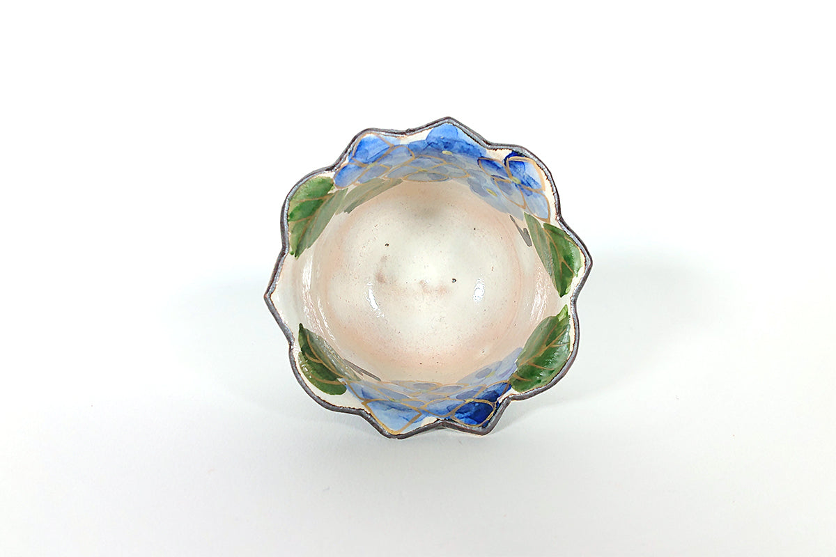 色絵乾山写 紫陽花 小付