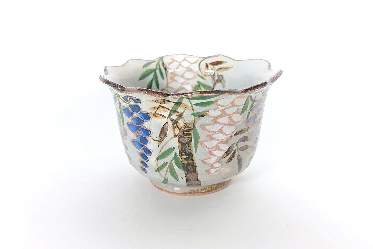 色絵乾山写 藤 小付