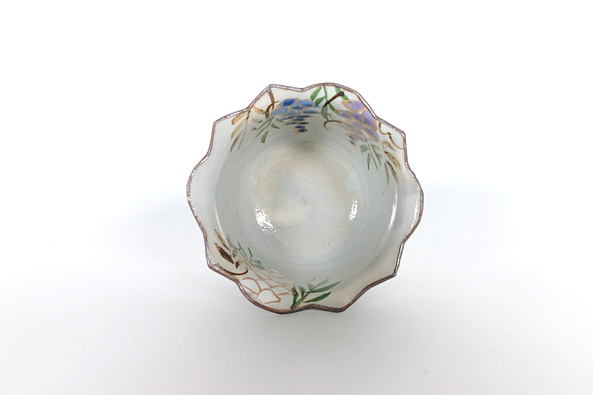 色絵乾山写 藤 小付