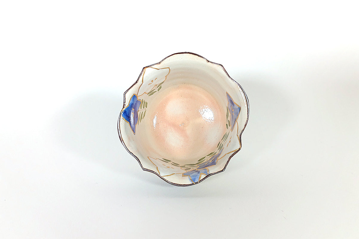 色絵乾山写 桔梗 小付