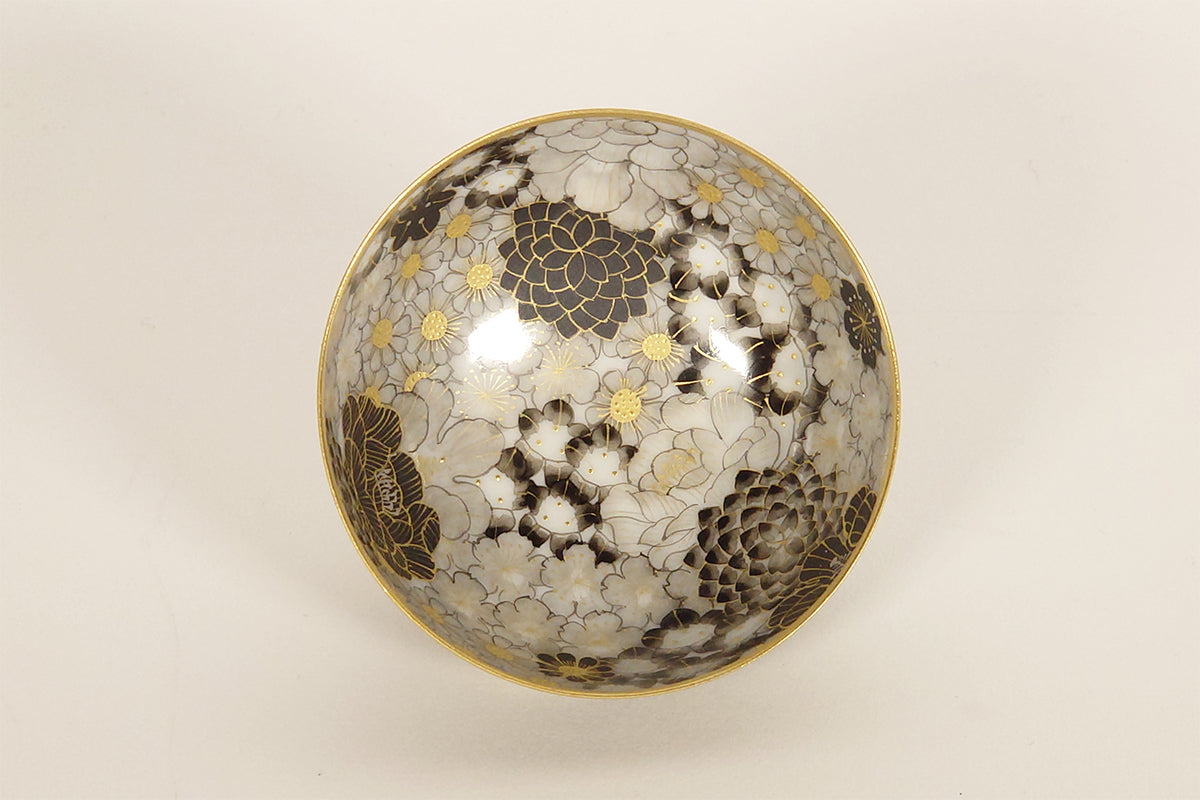 金銀彩草花 盃