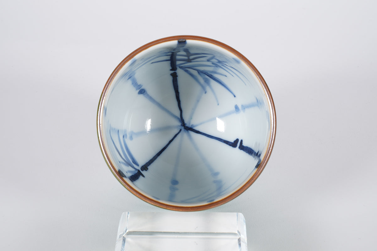 青交趾内染付竹 組湯呑