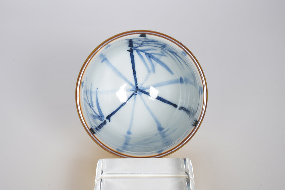 黄交趾内染付竹 組湯呑