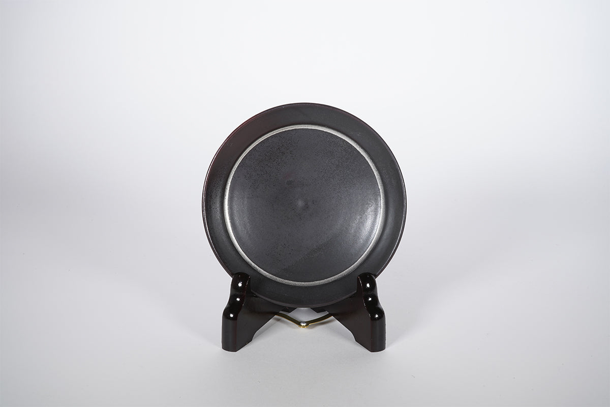 マットブラック 銀彩 小皿