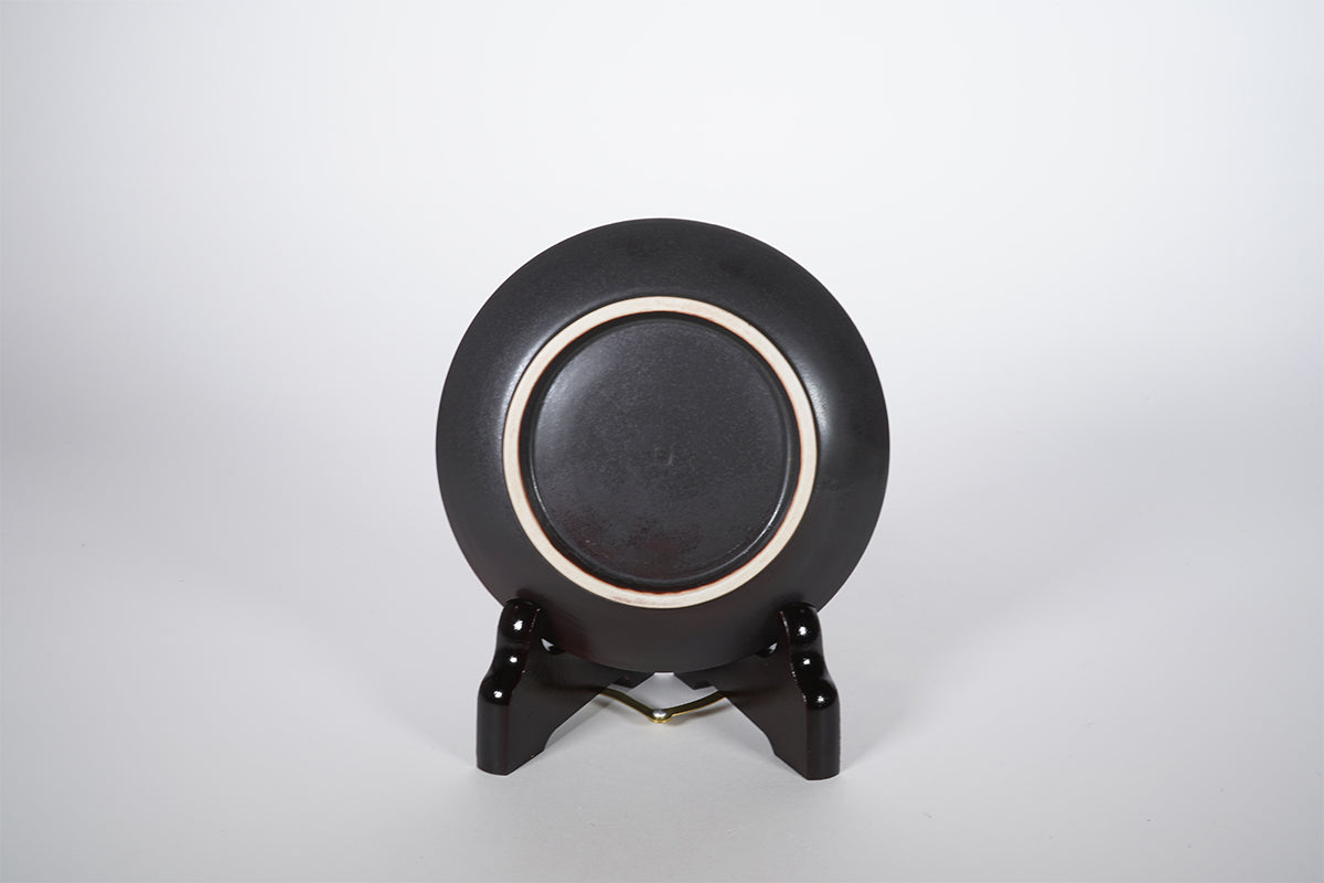 マットブラック 銀彩 小皿