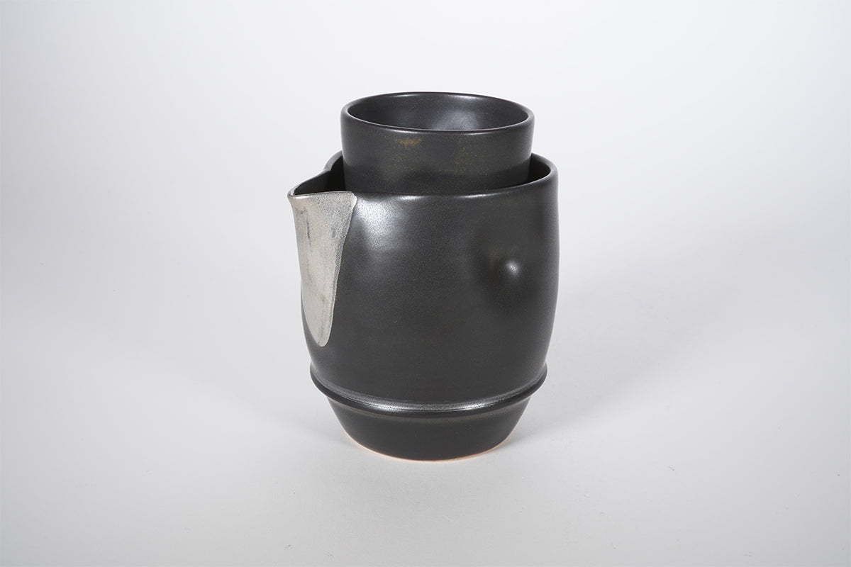 マットブラック 銀彩 酒器