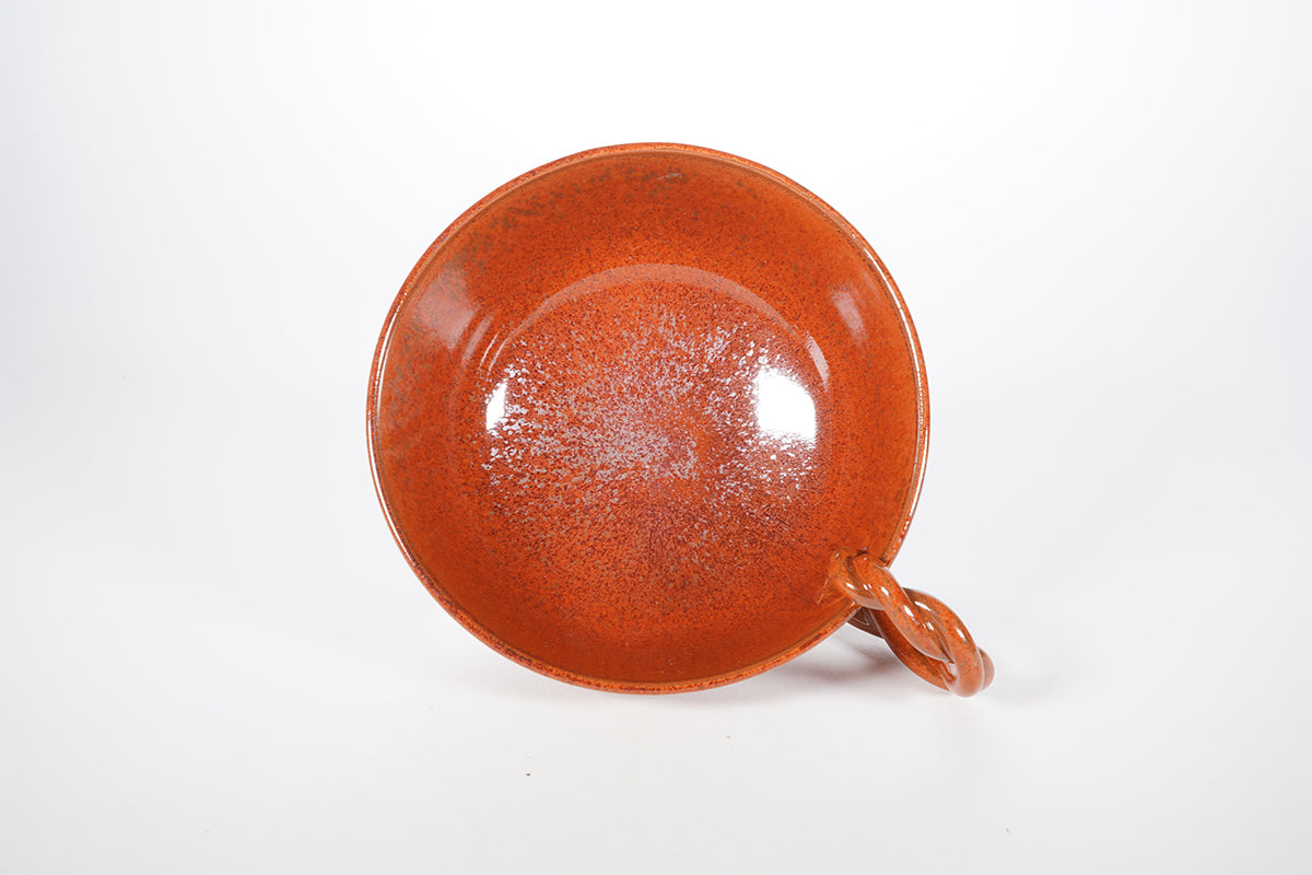 柿釉 ねじり手 スープカップ