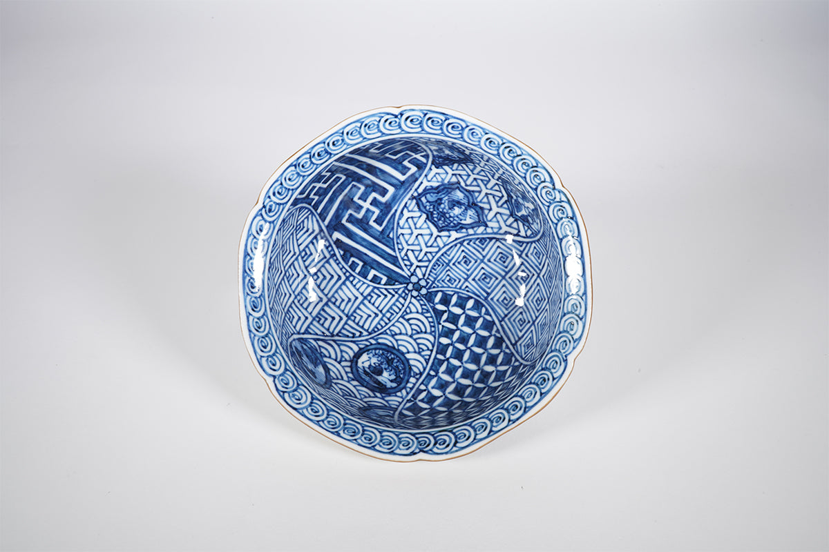 染付祥瑞古紋 平渕向付