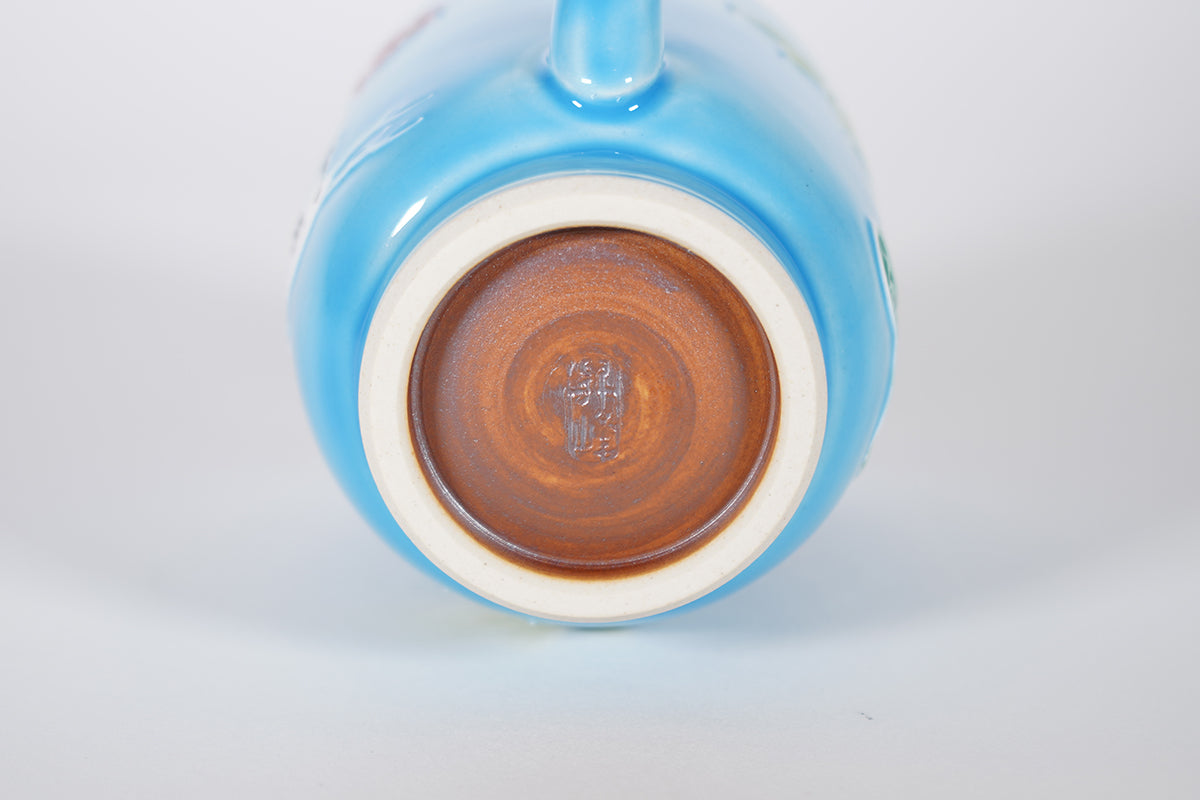 鶴に松竹梅 青 マグカップ