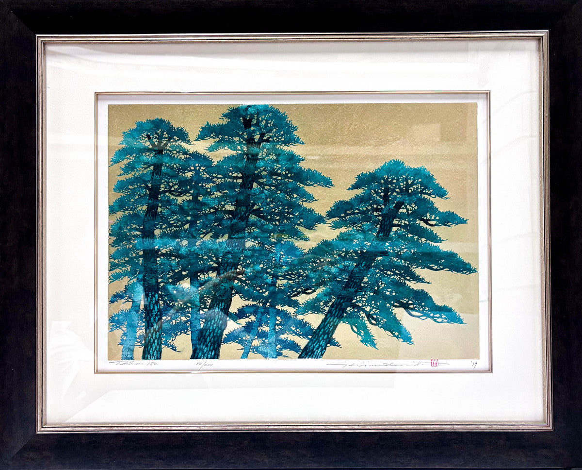 木版畫　TreeScene154 (含框)　並木一