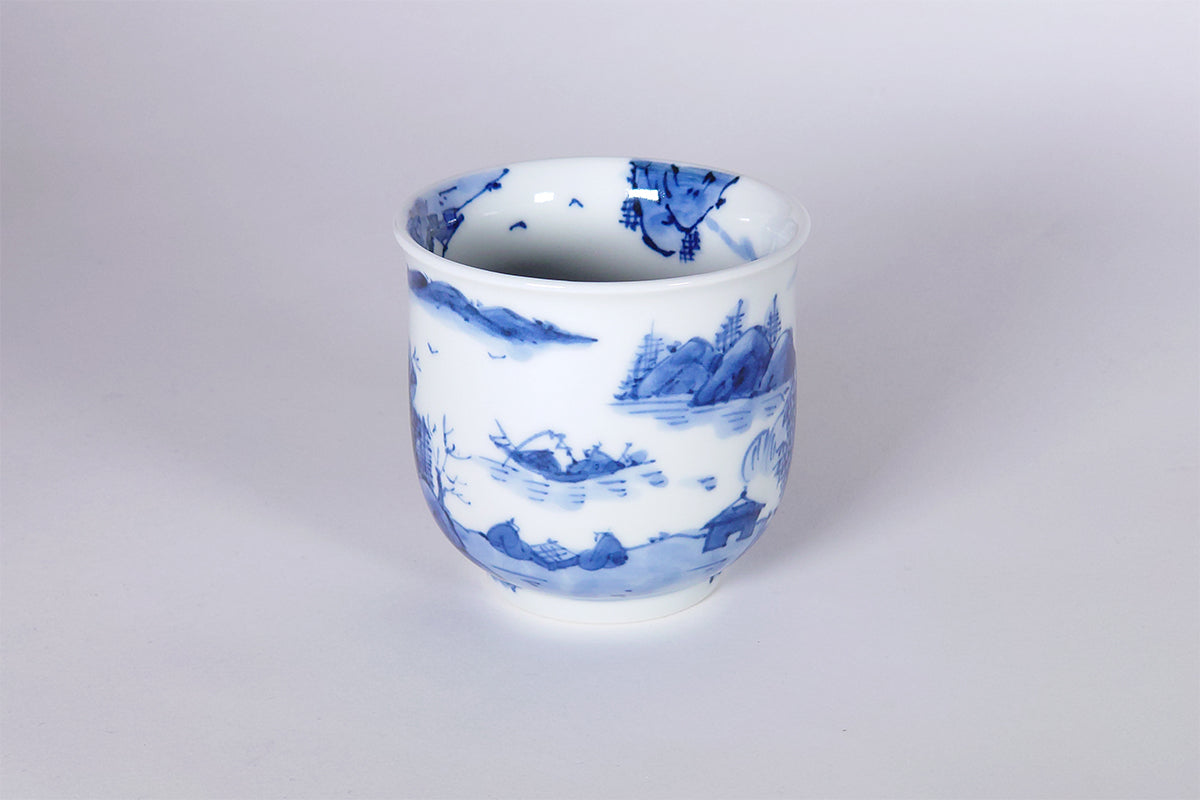 染付山水 小湯呑