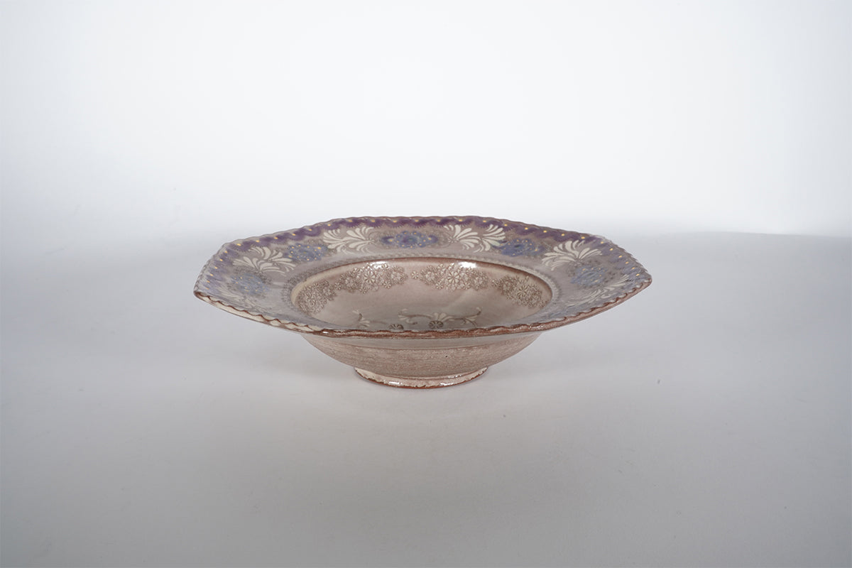 紫彩華紋 6寸八角ボウル