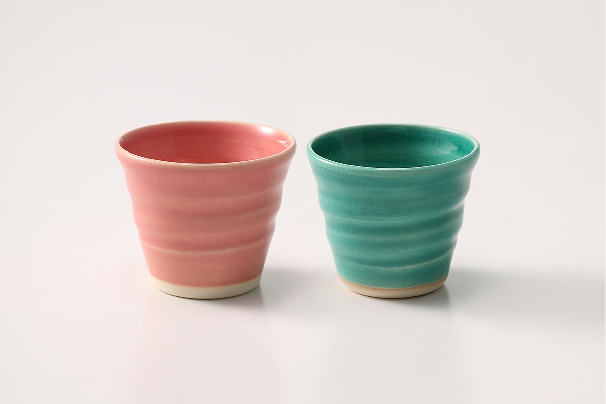 ゆらぎ カップ200ペア - ピンクandグリーン