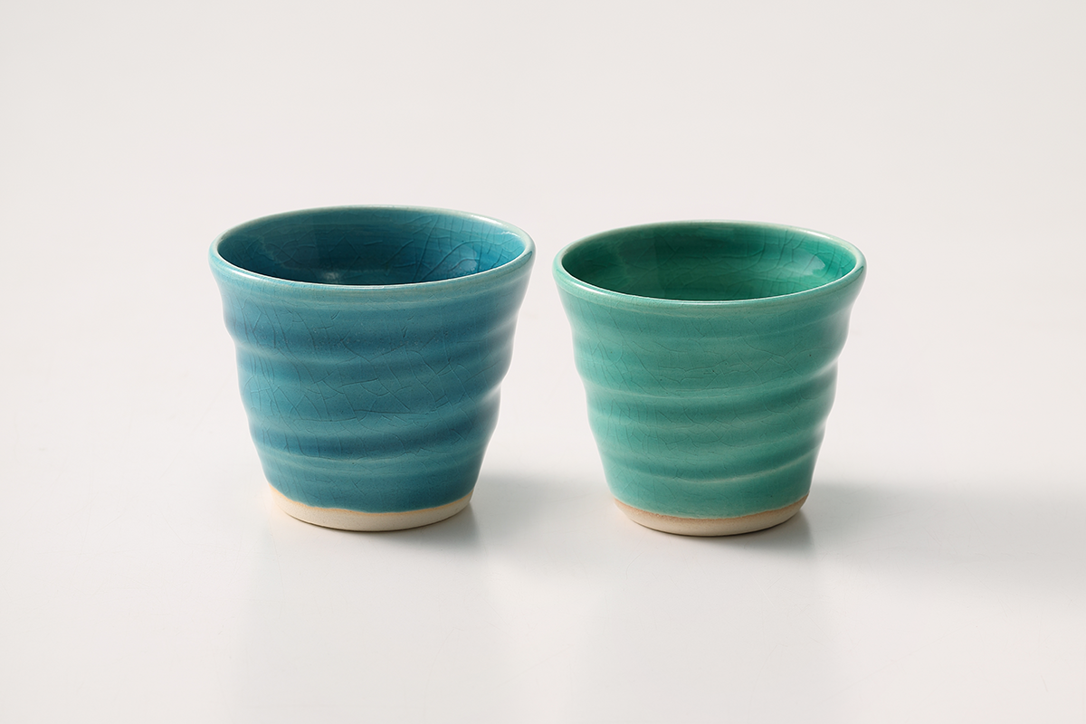 ゆらぎ カップ200ペア - ブルーandグリーン