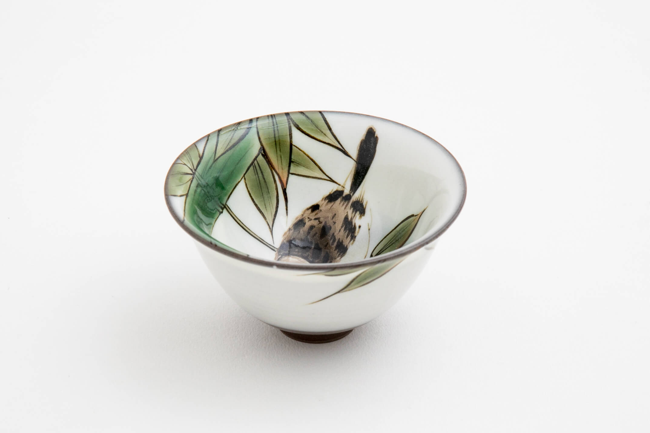 花鳥図 竹 スズメ 盃