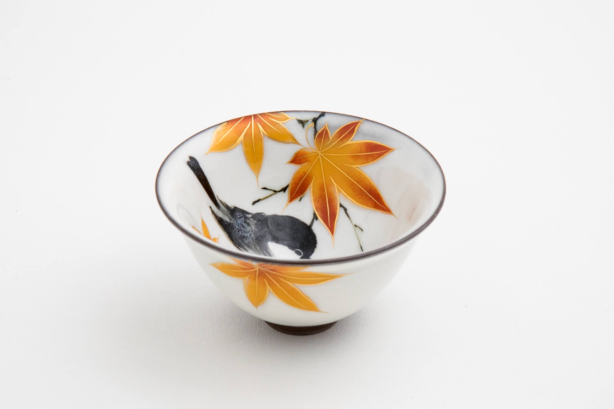 花鳥図 紅葉 シジュウカラ 盃