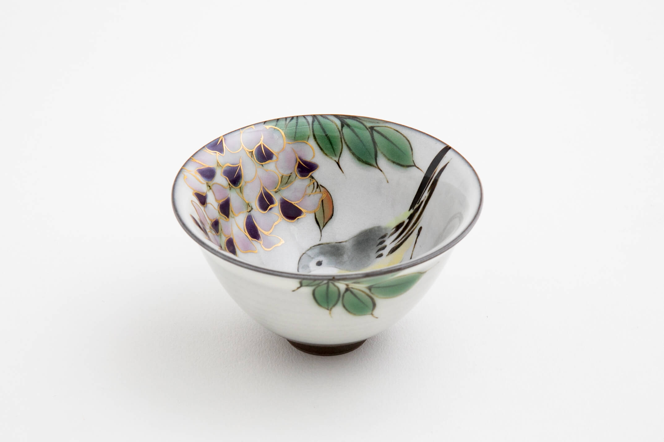 花鳥図 藤 キセキレイ 盃