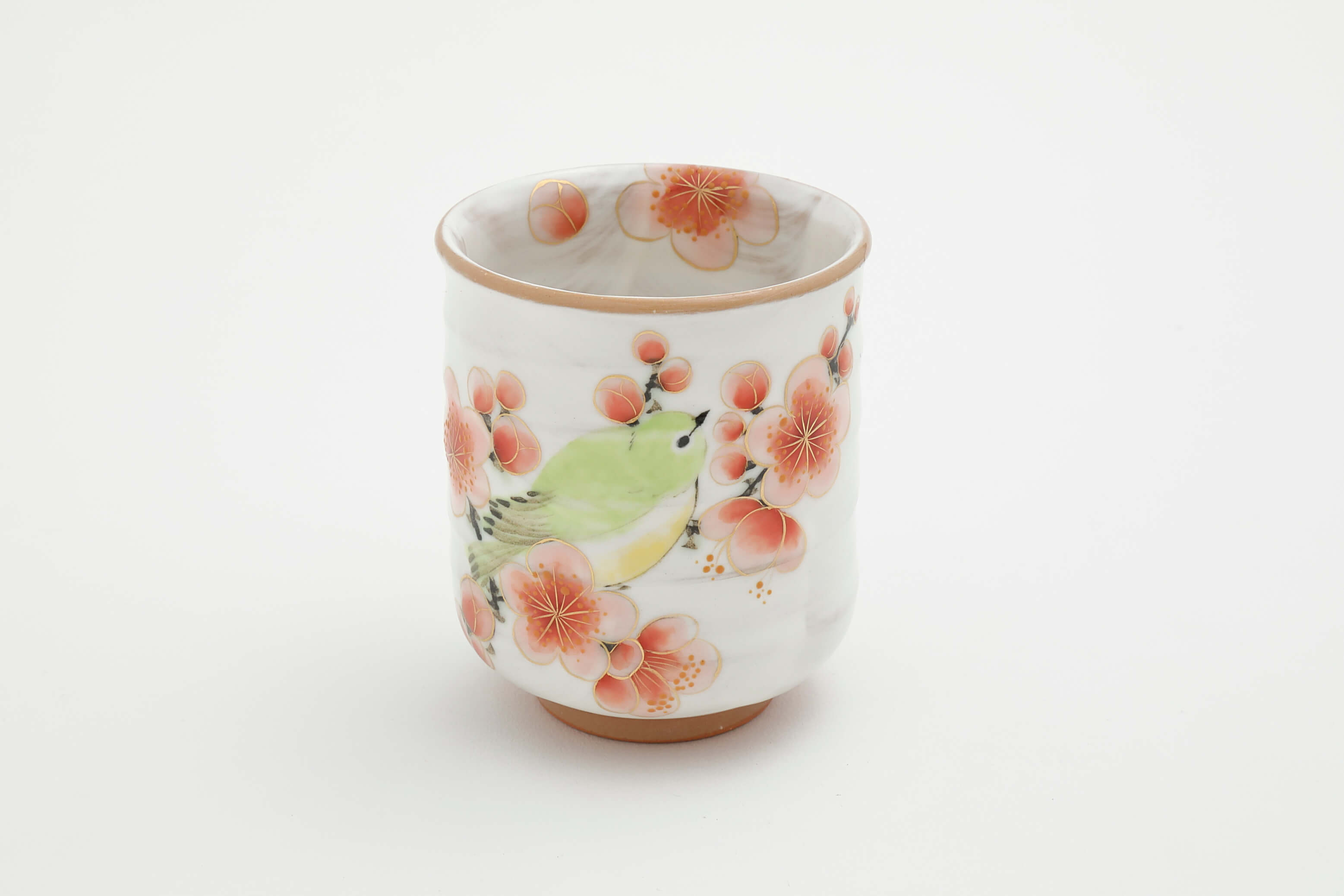 花鳥図 梅 メジロ 湯呑