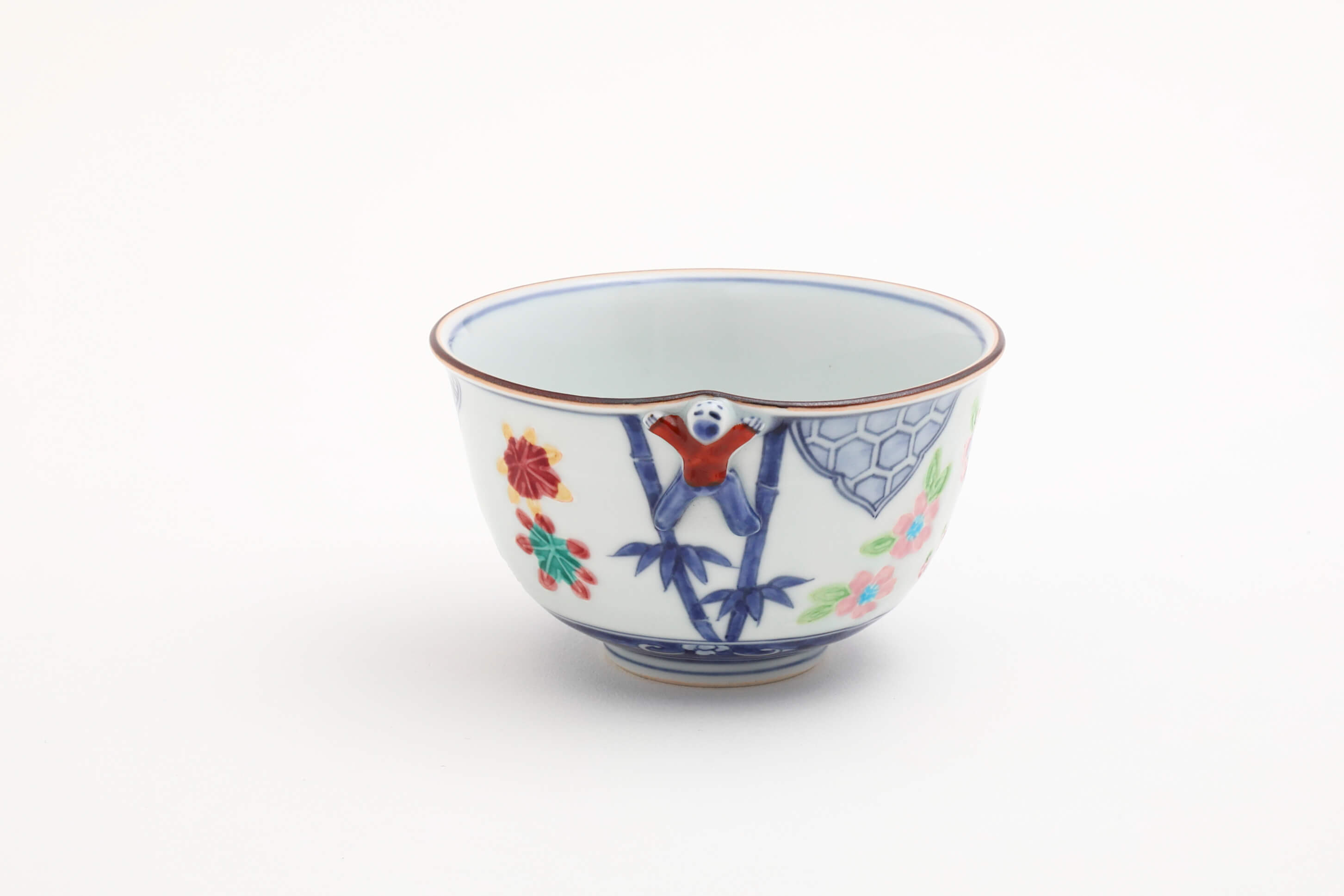 一閑人交趾草花(赤) 飯碗