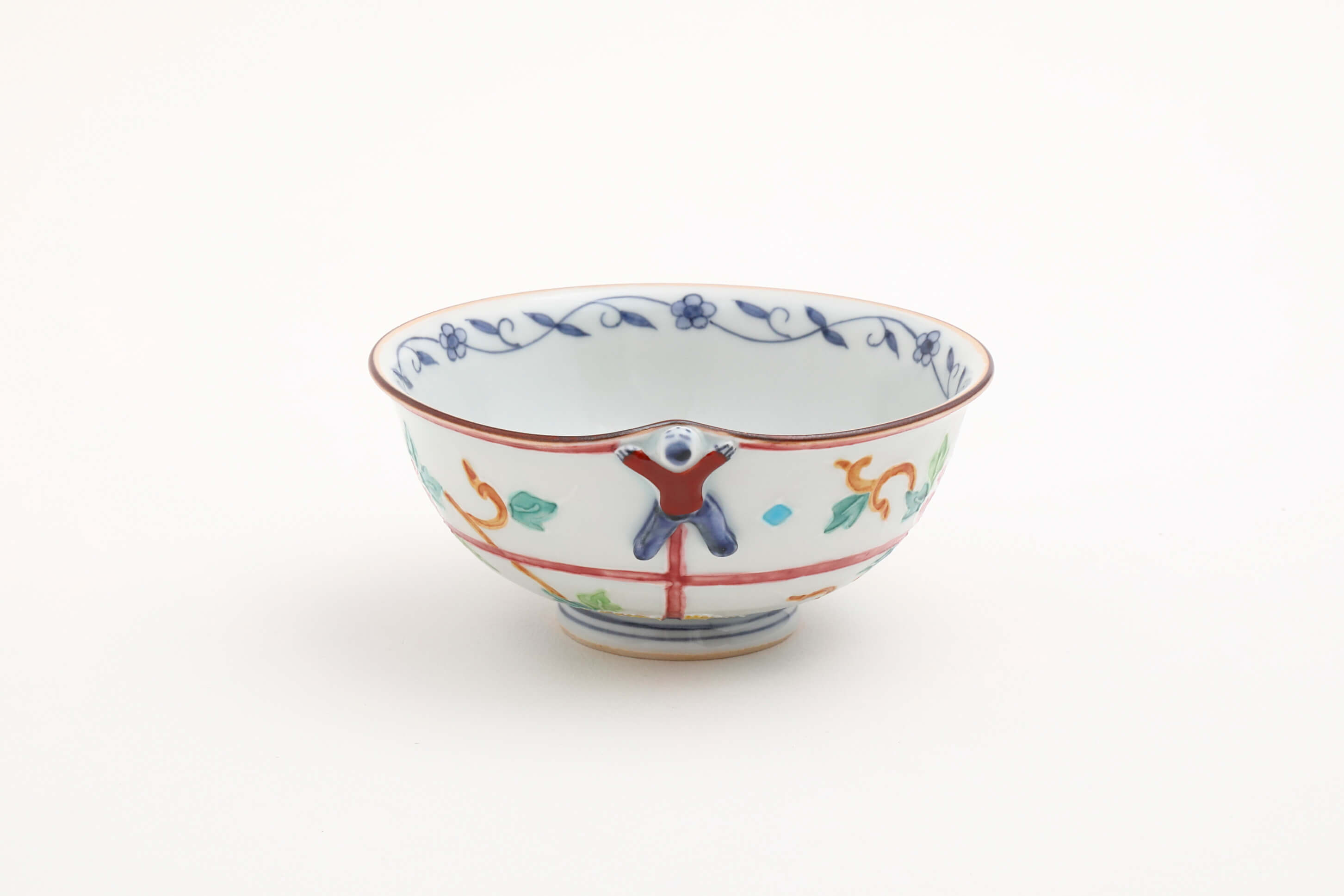 一閑人交趾牡丹(赤) 飯碗