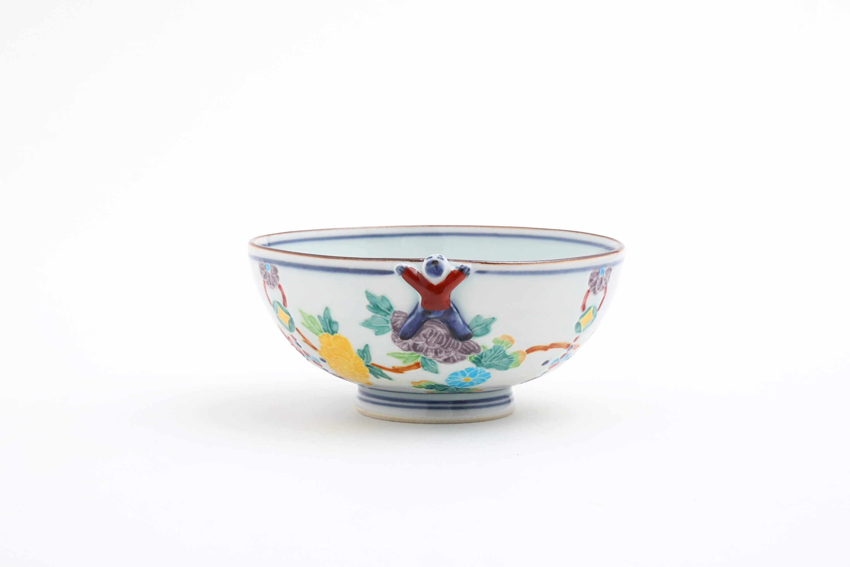 一閑人花丸紋つなぎ(赤) 飯碗