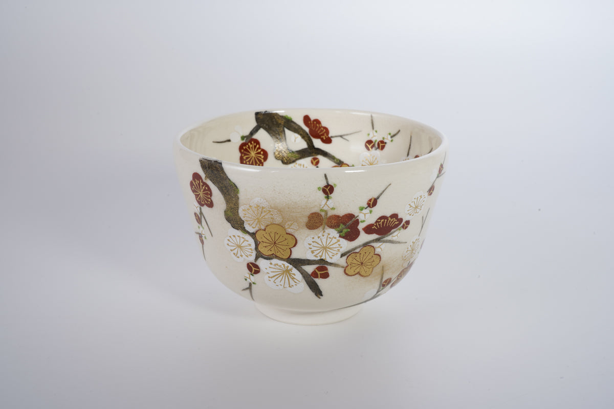 紅白梅 抹茶碗