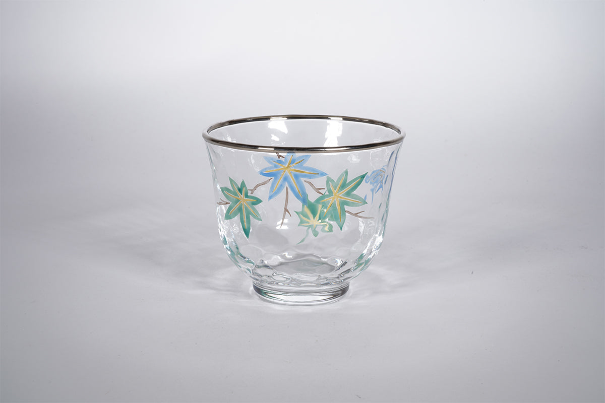 京絵付ガラス 青楓 汲出碗