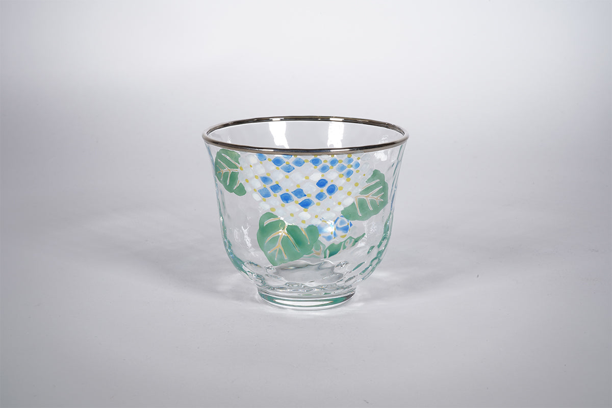 京絵付ガラス 紫陽花 汲出碗